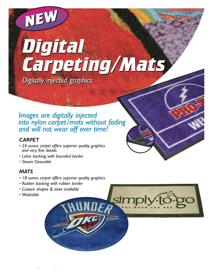 Digitally Printed Carpet |  30oz Nylon Carpet | Sewn Border | Non-skid latex backing | custom shaps and sizes available now 