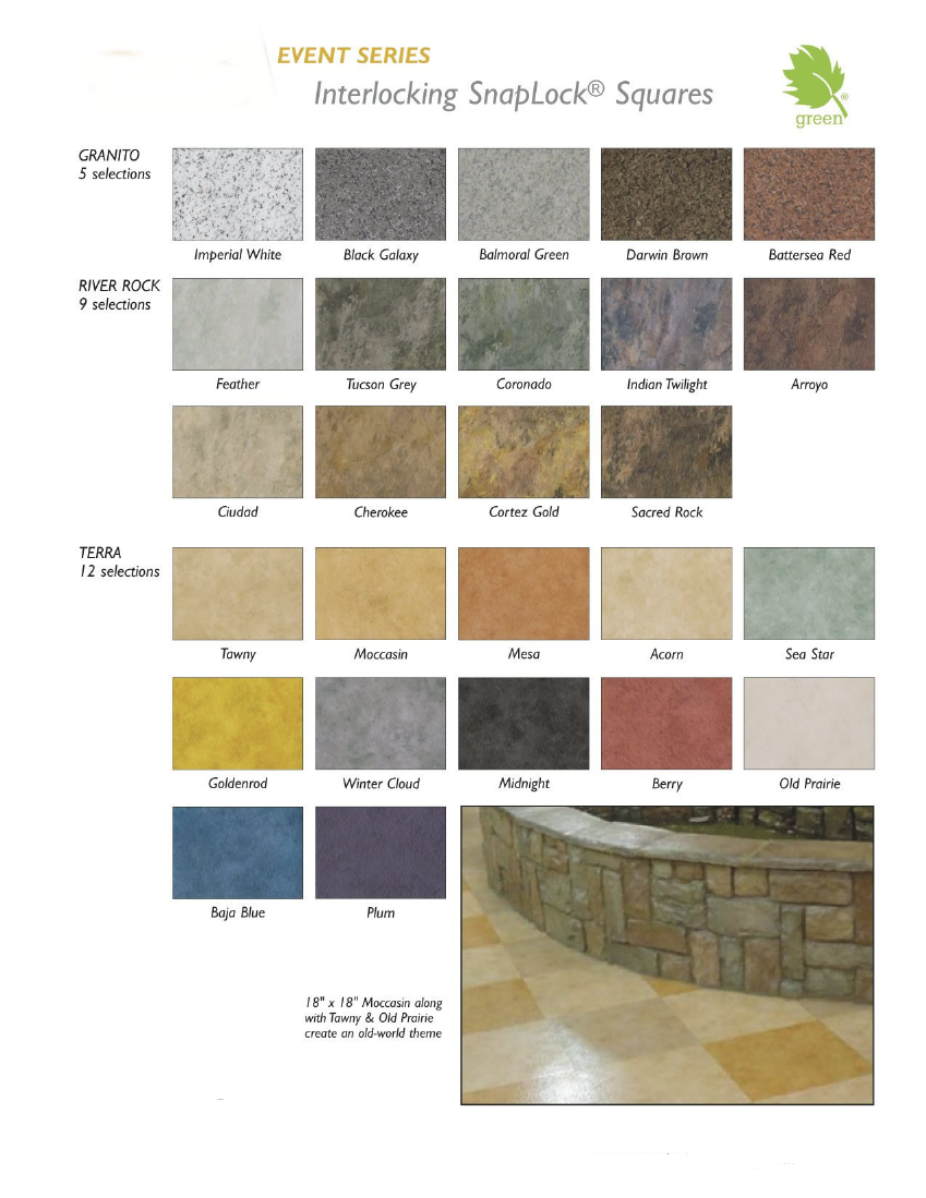 Centiva on Snaplock Portable Trade Show Flooring:  14 Styles and 90 Colors